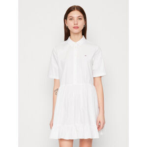 Tommy Jeans dámské bílé šaty - S (YBR)